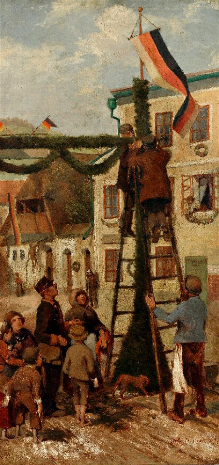 Johann Jelinek Errichten eines Triumphbogens