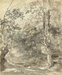 Johann Georg von Dillis (German - Wooded Landscape with Cows - Google Art Project