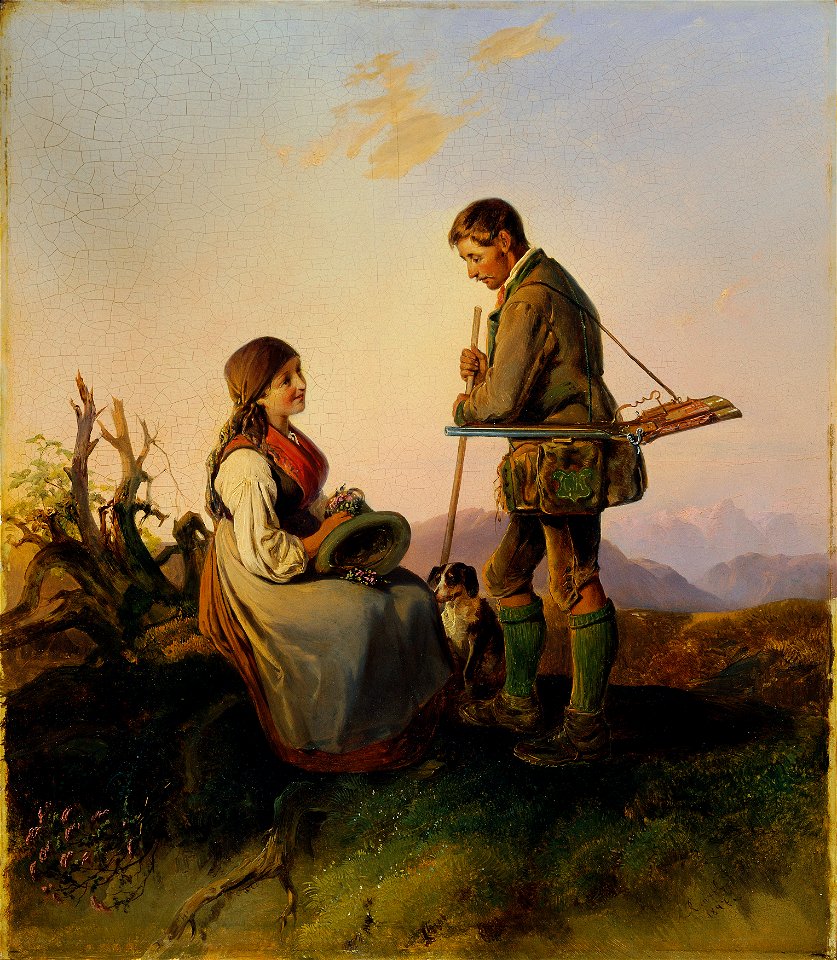 Johann Matthias Ranftl - Jäger und Mädchen - 5645 - Österreichische Galerie Belvedere