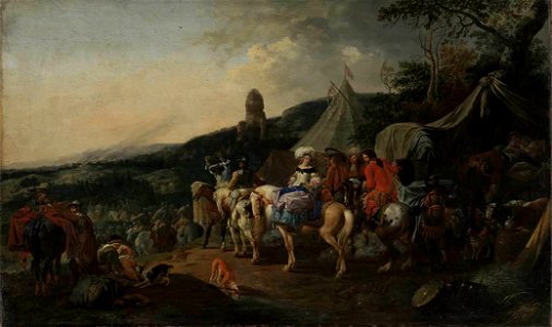 Johann Heinrich Roos - Aufbruch eines Heeres aus dem Lager - 771 - Bavarian State Painting Collections