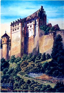 Johann Friedrich Reik (1836-1904), Aquarell, Vellberg, Schloss von Osten