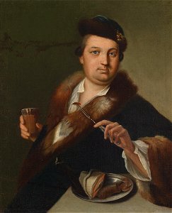 Johann Kupetzky (circle) Mann bei einer Mahlzeit