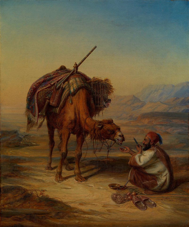 Johann Hermann Kretzchmer (1811-90) - The Breakfast in the Desert - RCIN 406258 - Royal Collection