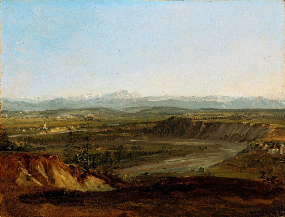 Johann Georg von Dillis - Das Lechtal mit Blick auf die Zugspitze - G 72 - Lenbachhaus