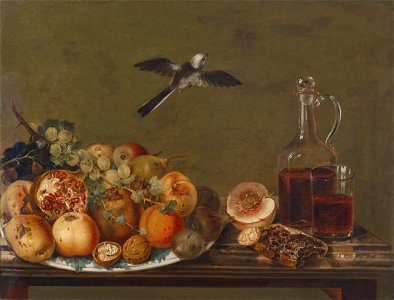 Johann Matthias Wurzer Stillleben mit Feigen und Äpfeln