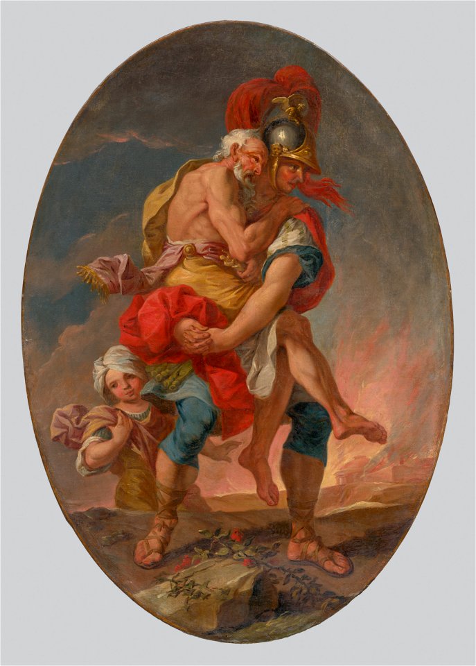 Johann Heinrich Schönfeld - Aeneas Rescues Anchises from Burning Troy - O 5906 - Slovak National Gallery