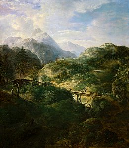 Johann Jakob Dorner der Jüngere - Gebirgslandschaft mit Brücke - G 167 - Lenbachhaus