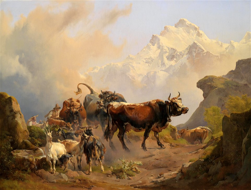 Johann Nepomuk Rauch Almabtrieb 1845