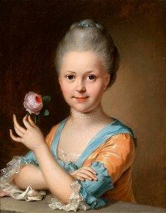 Johann Heinrich Tischbein Bildnis eines jungen Mädchens mit einer Rose. Free illustration for personal and commercial use.