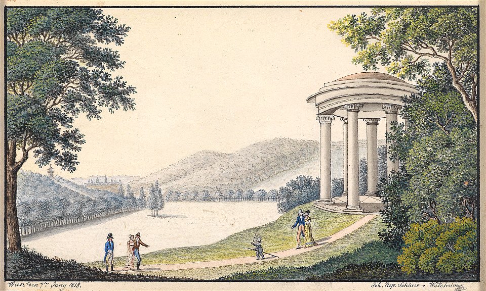 Johann Nepomuk Schürer von Waldheim Park von Neuwaldegg mit dem Dianatempel