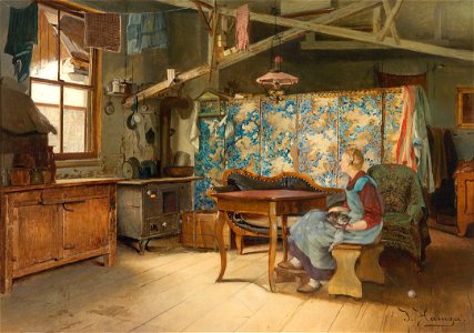 Johann Hamza Bauerninterieur Zürich 1899