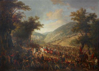 Johann Nepomuk Höchle - Die verbündeten Heere, Kaiser Franz I. (II.) von Österreich mit dem Kronprinzen Ferdinand an der Spi - 3099 - Kunsthistorisches Museum