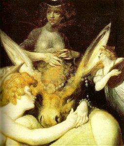Johann Heinrich Füssli - Titania liebkost den eselköpfigen Bottom - 1793, 1794, Detail (scan)