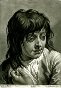 Johann Lorenz Haid - A young man with long hair; after Piazzetta. c.1750s, 1897,1117.202