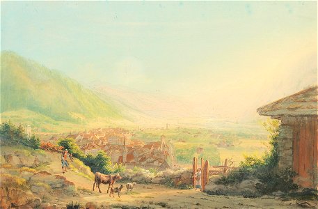 Johann Heinrich Bleuler d. J. - A view of Chur and surrounding in canton Graubünden