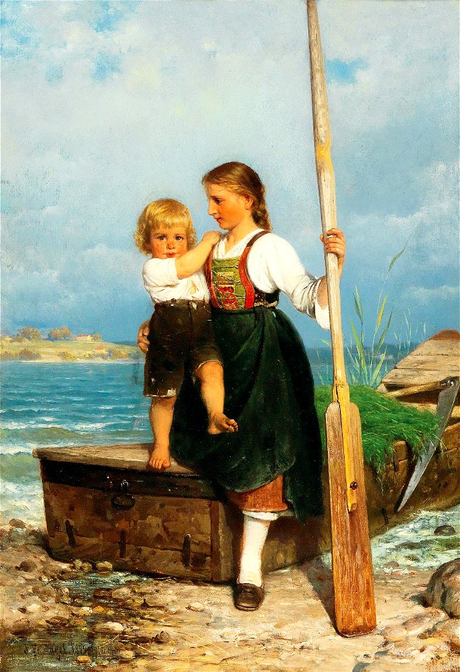 Johann Friedrich Engel - Fisherwoman on Chiemsee