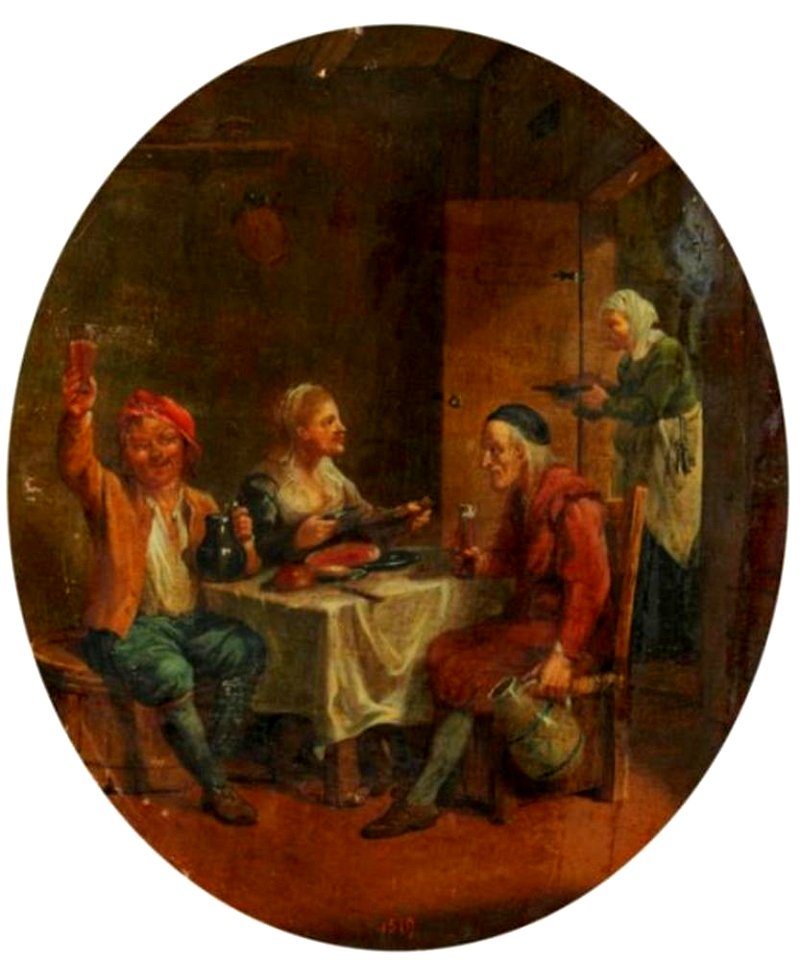 Johann Heinrich Tischbein (I) - Boeren aan tafel - GK 703 - Museumslandschaft Hessen Kassel