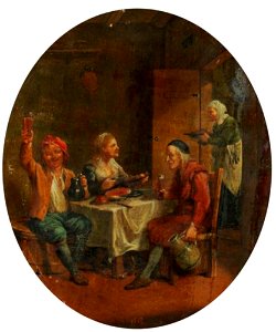 Johann Heinrich Tischbein (I) - Boeren aan tafel - GK 703 - Museumslandschaft Hessen Kassel. Free illustration for personal and commercial use.
