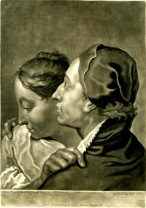 Johann Lorenz Haid - A man and a woman head and shoulders; after Piazzetta. c.1750s, 1932,0213.256
