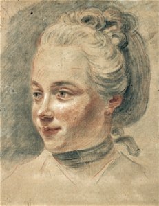 Johann Heinrich Tischbein the Younger - Three-Quarter View of the Head of a Girl, Turning to the Left - Google Art Project