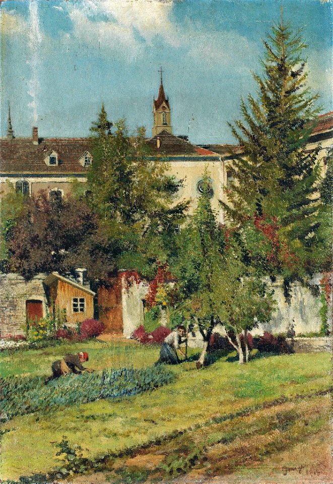 Johann Jelinek Blick in einen Klostergarten