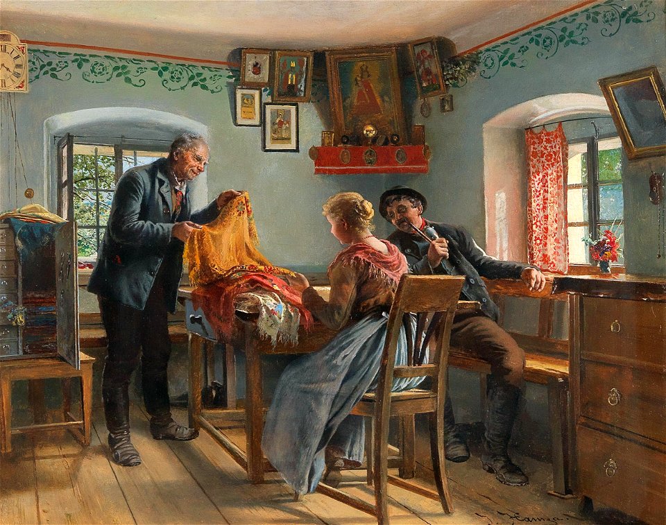 Johann Hamza - Choosing new shawls at home