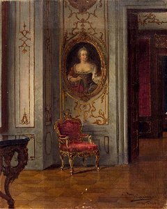 Johann Hamza Interieur mit Porträtbild