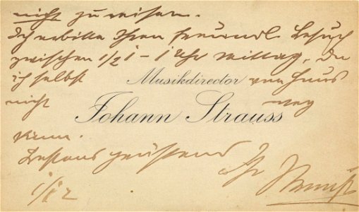 Johann Strauss I Visitenkarte