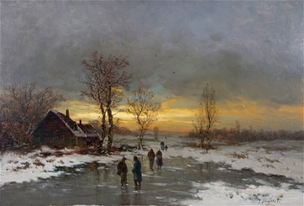 Johann Jungblut Abendliche Winterlandschaft