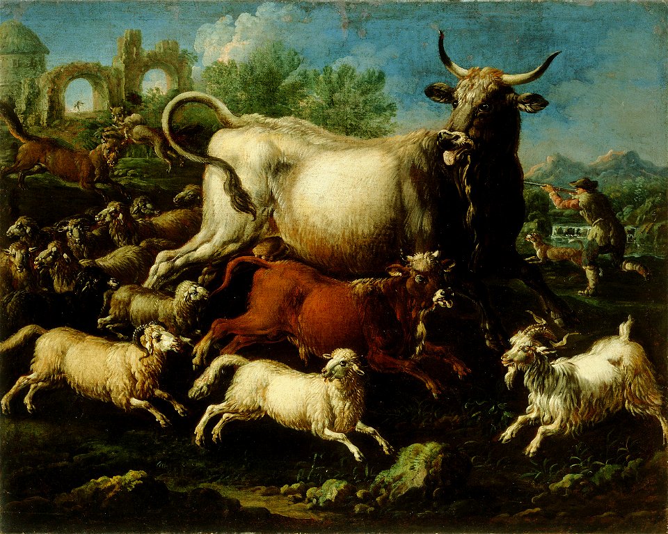 Johann Melchior Roos - Preplašena čreda