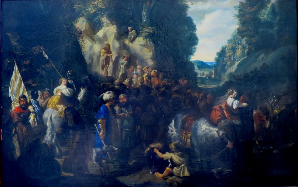 Johann Hülzmann - Predigt Johannes des Täufers (Öl a Kupfer, 1635)