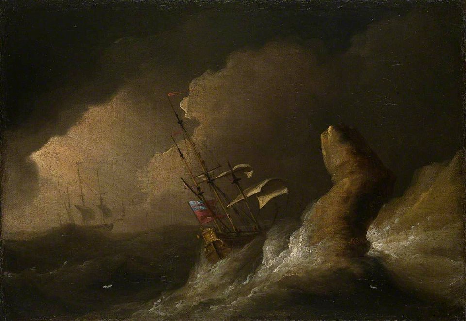 Johann van der Hagen (1676-c.1745) - An English Ship Driven onto the Rocks - BHC0999 - Royal Museums Greenwich