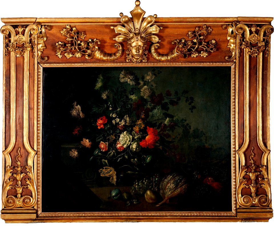 Johann Kunstner - Blumenstillleben mit Weintrauben, Kürbis und Granatäpfeln - 6303 - Österreichische Galerie Belvedere