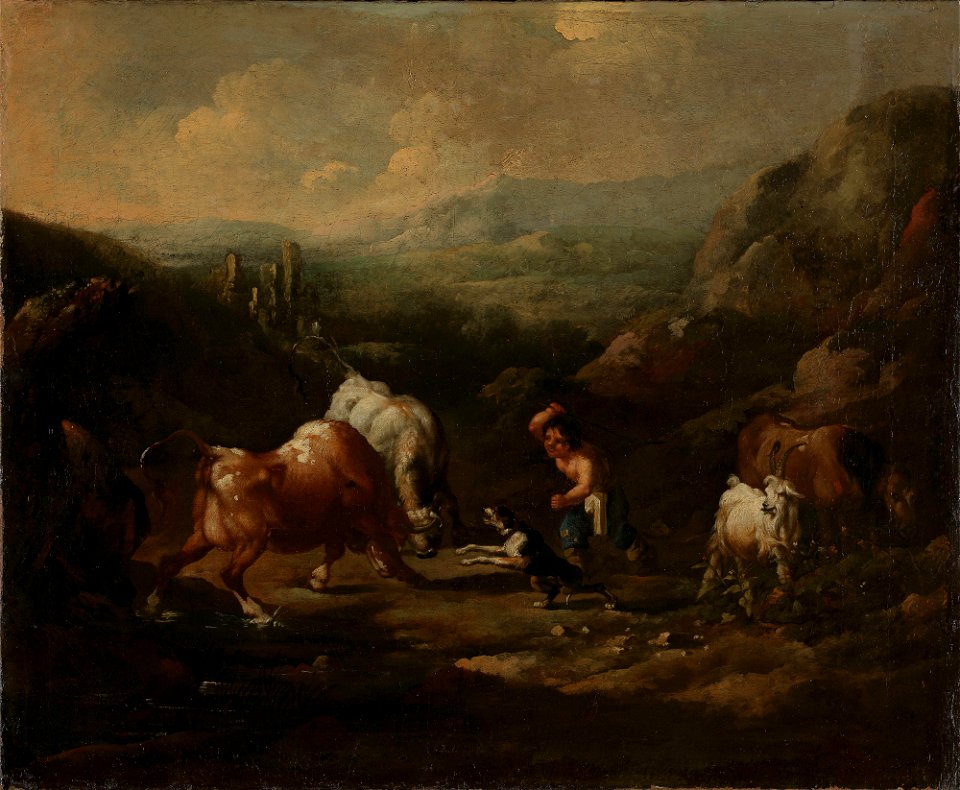 Johann Melchior Roos - Bulls fighting - NG.M.00759 - National Museum of Art, Architecture and Design