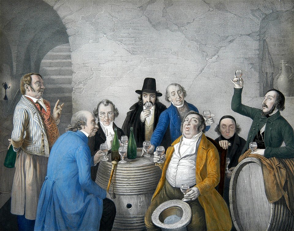 Johann Peter Hasenclever - Weinverkoster in einem Keller