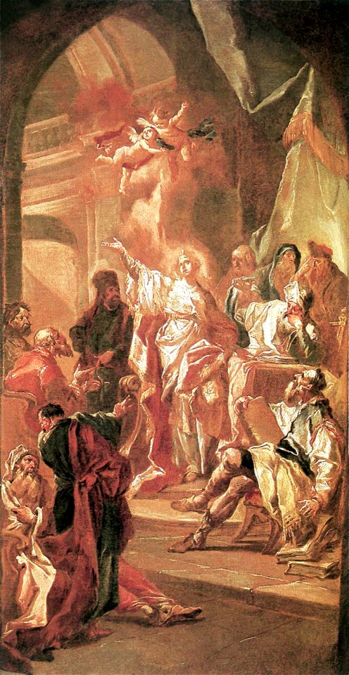 Johann Lucas Kracker - The Dispute between St Catherine of Alexandria and the Philosophers - WGA12267