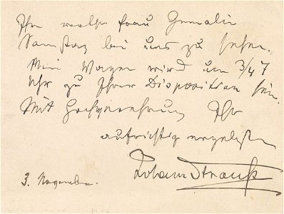 Johann Strauss Sohn Briefkarte p2