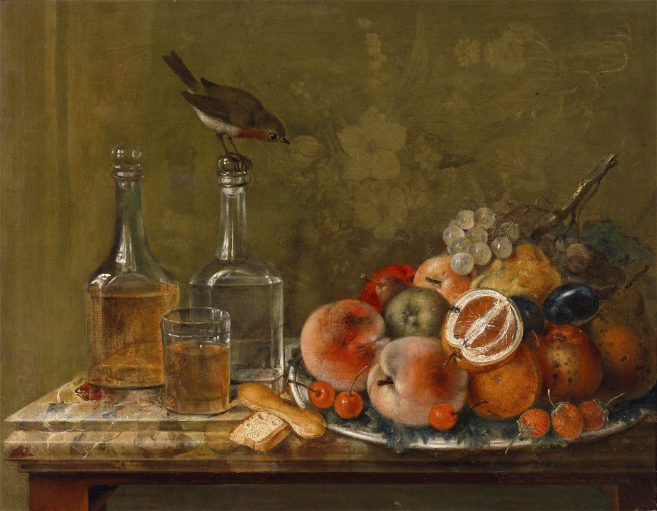 Johann Matthias Wurzer Stillleben mit Früchten und Glaskaraffen