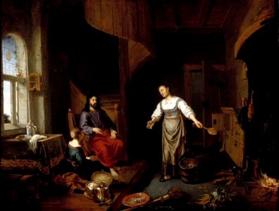 Johann Spilberg (II) - Jezus in het huis van Maria en Martha - StCC s10 - Museum Catharijneconvent