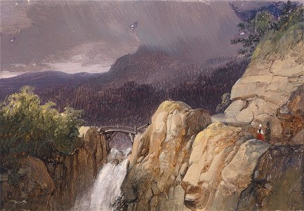 Johann Varrone (attr) Übergang über den Wasserfall
