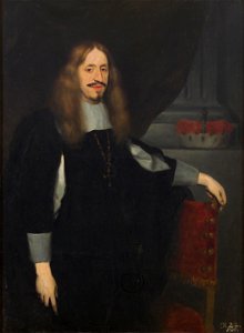 Johann Ulrich Mayr, , Schloss Ambras Innsbruck - Erzherzog Leopold Wilhelm (1614-1662) in schwarzem Gewand, Kniestück - GG 3406 - Kunsthistorisches Museum