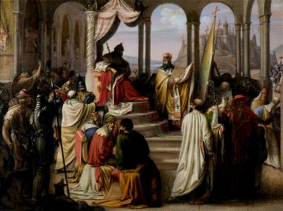 Johann Leberecht Eggink - Prince Vladimir chooses a religion in 988.(A religious dispute in the Russian court) - Google Art Project