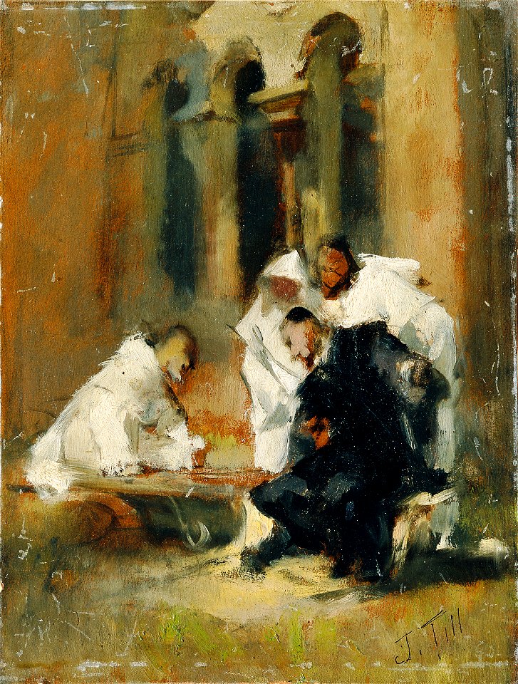 Johann Till der Jüngere - Im Klosterhof (Drei Dominikaner) - 5186 - Österreichische Galerie Belvedere