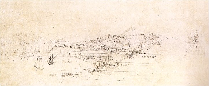 Johann Moritz Rugendas - Vista tomada da igreja de São Bento no Rio de Janeiro