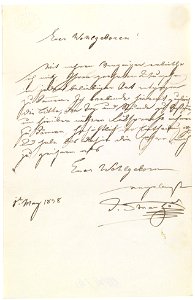 Johann Strauss Vater Brief an Ignaz Moscheles 1838-05-01