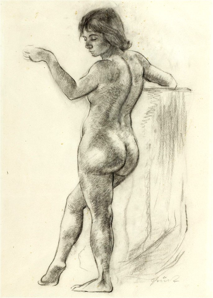 Johann Robert Schürch Stehender Frauenakt