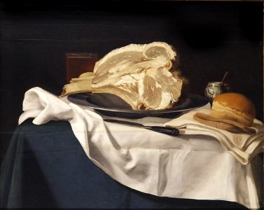 Johann Michael Hambach (Umkreis) Stilleben mit Fleisch und Brot