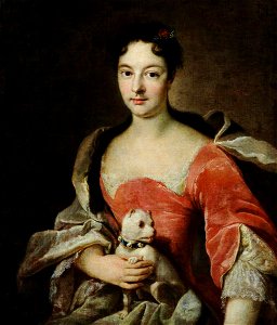 Johann Rudolf Huber (1668-1748) (attributed to) - Portrait of a Lady of the d'Hervart Family with a Dog on Her Lap - 959494 - National Trust