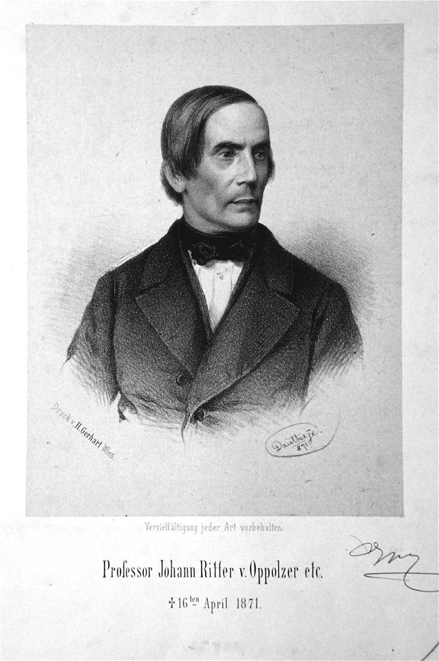 Johann von Oppolzer Litho