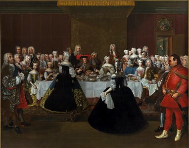 Johann Salomon Wahl - A Banquet at the Court of the German Emperor Charles VI - KMS996 - Statens Museum for Kunst. Free illustration for personal and commercial use.